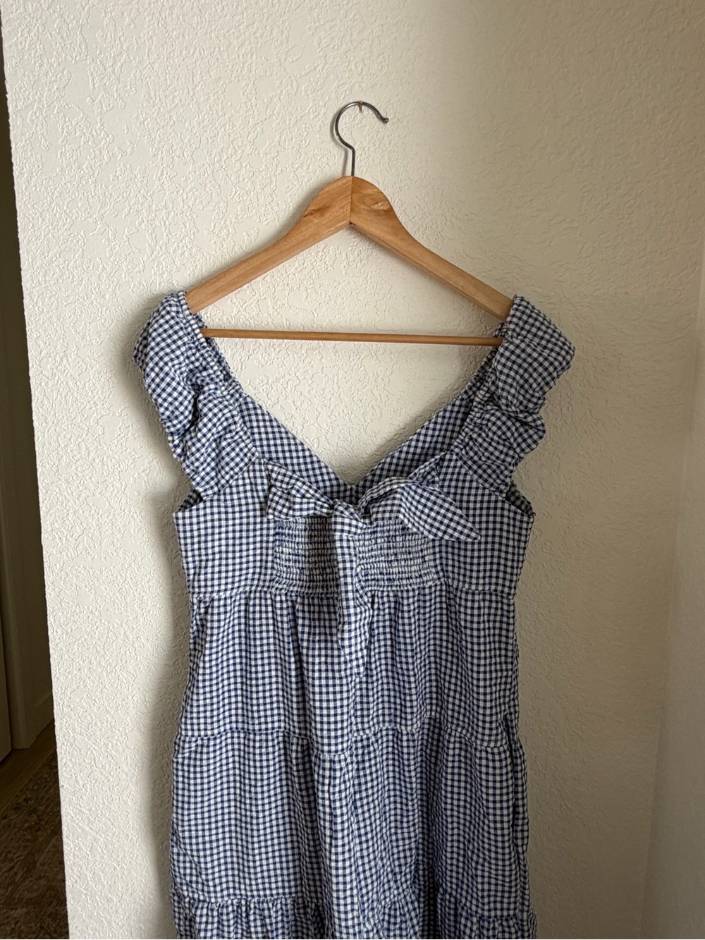Old Navy Blue Gingham Ruffle Strap Maxi Dress - Picture 4 of 6